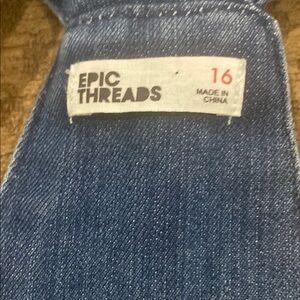 Blue Denim Epic Threads Overalls with Lace-Up Front